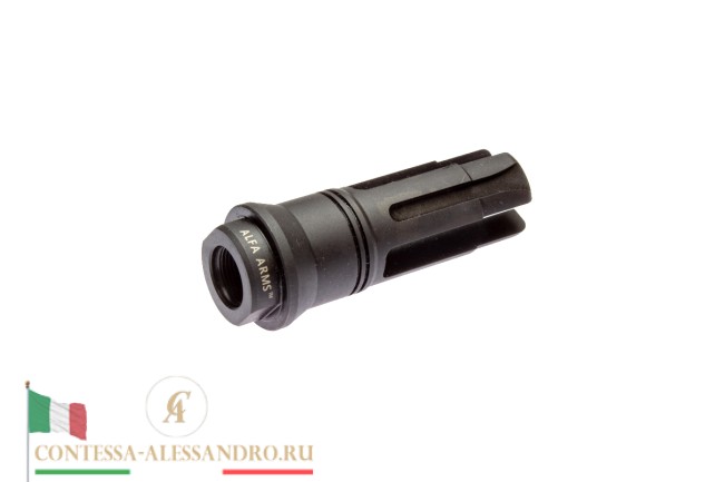Пламегаситель Alfa Arms трехщелевой на АКМ/РПК/Вепрь (М14х1LH) фото 2